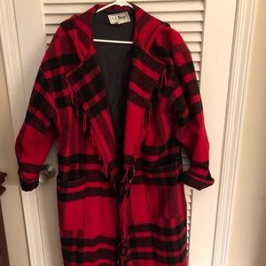 L.L. Bean, hooded, med, 100% wool sweater jacket